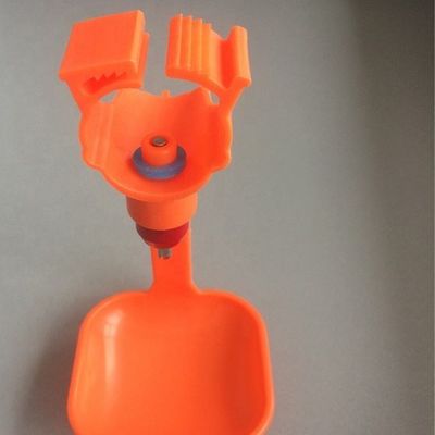 Orange Poultry Nipple Cup Chicken Water Dispenser Nipple Plastic ABS