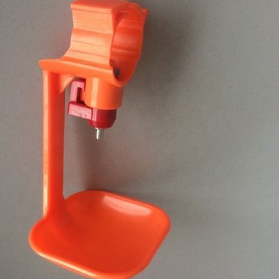 Orange Poultry Nipple Cup Chicken Water Dispenser Nipple Plastic ABS