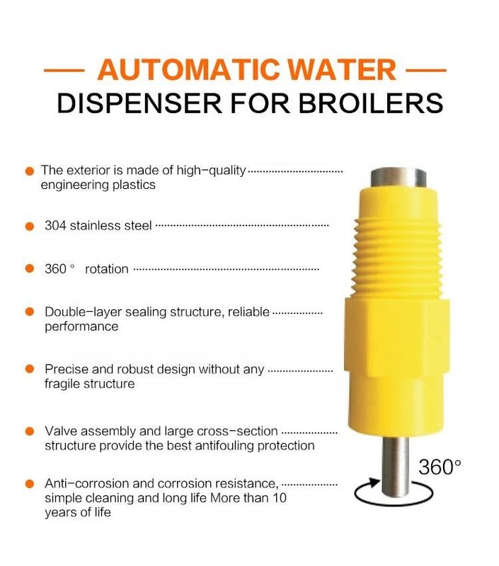 Broiler Nipple Poultry Feeder Drinker 38.8mm Automatic Nipple Drinker Chicken